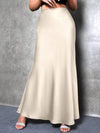 Simple A line Long Satin Skirt