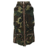 Camouflage Three Dimensional Zipper Pocket Mid Length Skirt