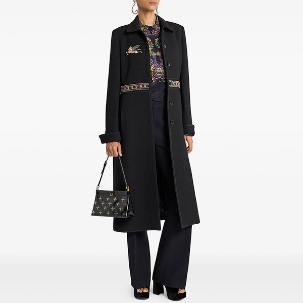 Star Collection Beaded Diamond Wool Coat