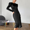 Cocoa Yacht Club Black Matte Satin Dress