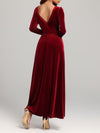 Cocoa Yacht Club Red Evening Velvet Maxi Dress