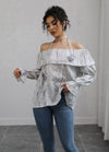 Off Shoulder Ruffled Loose Top
