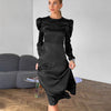 Cocoa Yacht Club Black Matte Satin Dress