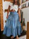 Cocoa Yacht Club A Line Layered Cake Denim Skirt