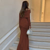 Solid Color Off Shoulder Dress