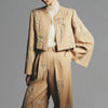 Diamond Inlaid High Waist Slimming Wide Leg Pants