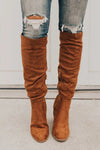 Chunky Heel Plus Size Suede Long Boots