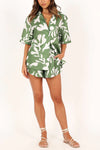 Polo Collar Printed Short Top & Shorts