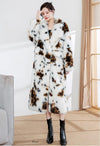 Leopard Faux Fox Fur Long Cut Coat