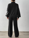 Ribbon Lantern Sleeve Pullover Sweater & Pants