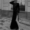 Lace Stitch Black Dress
