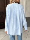 Autumn Casual Vacation Personality Trendy Printed Striped Stitching Shirt Women