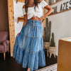 Cocoa Yacht Club A Line Layered Cake Denim Skirt