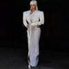 White Satin Solid Color Short Coat