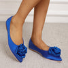 Satin Rose Flat Heel Shoes