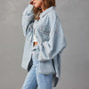 Cocoa Yacht Club Rivet Collared Wash Wool Tassel Denim Jacket