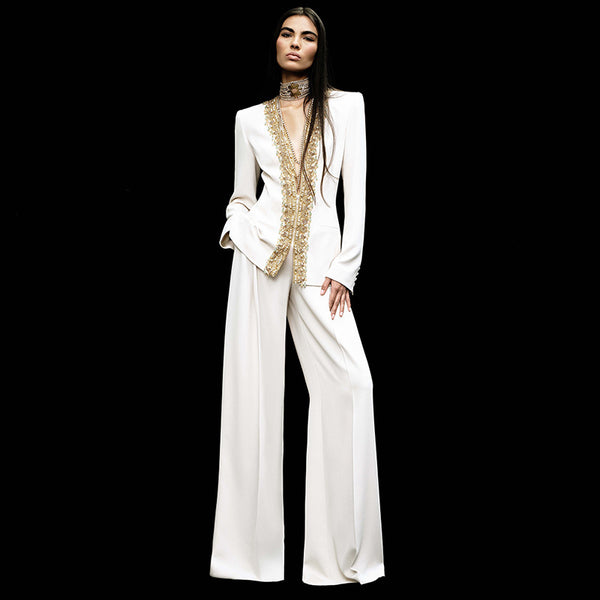 Sequin Bead Diamond Jacket & Pants