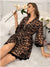 Sexy Wild Retro Bell Sleeve Thin Transparent Bathrobe Sexy Lingerie