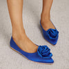 Satin Rose Flat Heel Shoes