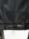 Stars Double Breasted Short Motorcycle Leather Jacket