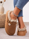 Plush Buckle Cotton Slippers