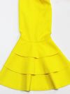 Fall Yellow Ruffle Sleeve Dress