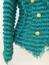 Star Tassel Fringe Tweed Slim Blazer