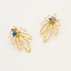 Hollow Out Petals Inlaid Natural Stone Earrings