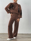 Ribbon Lantern Sleeve Pullover Sweater & Pants