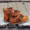 Vintage Suede Short Tassel Boots