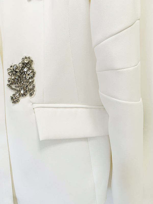 Beaded Diamond Blazer & Wide Leg Pants