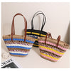 Vintage Stripe Portable Straw Bag