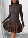 Slim Fit Basic Turtleneck Dress