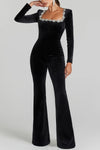 Diamond Velvet Flared Jumpsuit