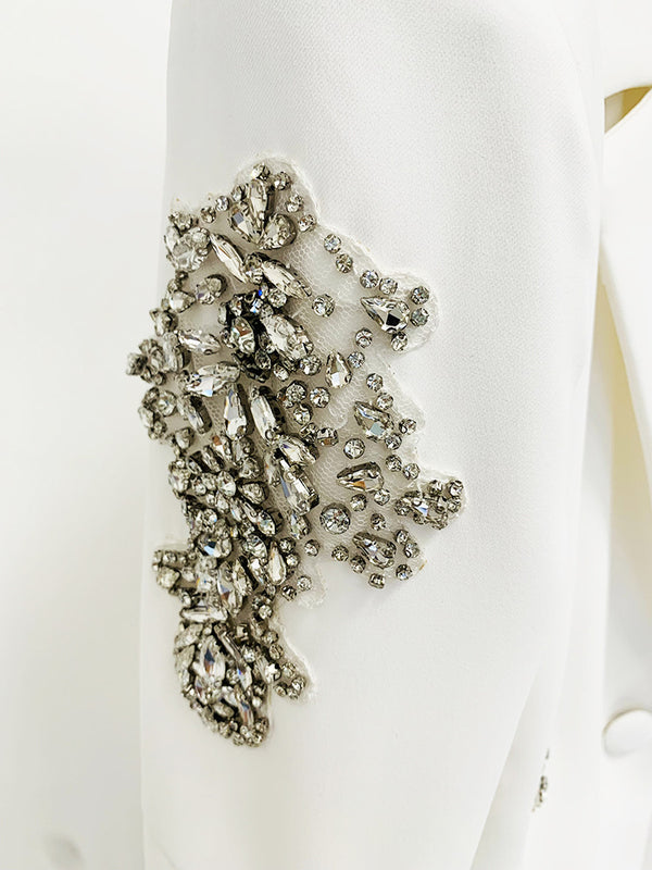 Beaded Diamond Blazer & Wide Leg Pants