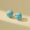 Orange Circle & Chain Stud Earrings