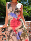 Summer Flower V Neck Dress