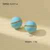 Orange Circle & Chain Stud Earrings