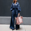 Linen Shirt & Wide Leg Pants Set