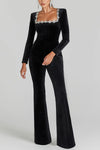 Diamond Velvet Flared Jumpsuit