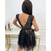 Lace & Mesh Tiered Dress