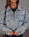 Cocoa Yacht Club Beads Loose Denim Jacket