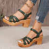 Chunky Heel Wedge Sandals