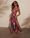 Color Block Ribbon Sleeve Dress