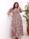 Floral Off Shoulder Waist Slimming Dress