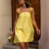 Yellow Rose Satin Dress