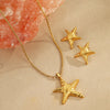 Ocean Series Starfish Hemp Floral Necklace & Earrings