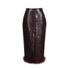 Elegant Hundred Stitch Mid Length Solid Color Hip Skirt
