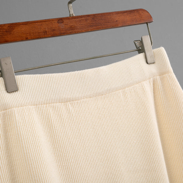 Side Slit Tortoise Button Sweater & Skirt