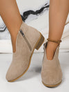 Side Zipper Suede Ankle Boots